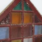 Antique Triangular Arts   Crafts Architectural Stained Glass Window C1920