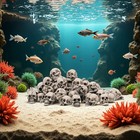 20 40   Mini Skull Heads Figurines Skeleton Garden Ornament Halloween Decor Usa