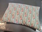 Vtg Harris Bluprint Feather Down Pillow 1 Pink Flower Stripe Ticking 27x17   Euc