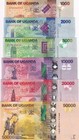 Uganda Set 6 Unc 1000 2000 5000 10000 20000 50000 Shillings 2024 P 50-53 54