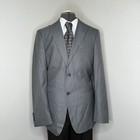 J Ferrar Mens 40r 44  Blazer Sport Coat Suit Jacket Gray 2 Button Ticket Pocket