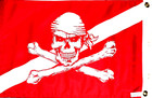 Diver Down Pirate Flag Fun Novelty Gift 12x18  Grommets 2 Sided Buccaneer Scuba