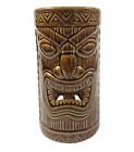 Vintage Tiki Mug 2000 Kc Co Ltd Hawaii  Tan Brown Warm Glossy Glaze  6    Tall Euc