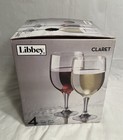 Vintage Libbey Claret Glass Wine Glasses Goblets 11 5 Oz Box Of 4 New