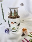 Vintage Oriental Porcelain Famille Rose Vase Hunter Scene Crackle Made In Macau