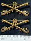 Rare Pair 9th Cavalry Buffalo Soldiers Spanish American War Collar Insignia Nice