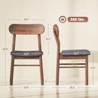 Set Of 2 Wooden Dining Chairs  Kitchen Chairs With Padded Seat  Gray