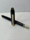 Vintage Cross Fountain Pen 14k Gold Nib 585 Townsend M Black Lacquer Ste Act
