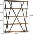 5-tier Industrial Wood And Iron Bookshelf 67 Inch Tall Brown Bookcase