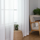 2 Pack  Basic White Sheer Curtain Drapes For Living Room 84 Inch Length 2 Panels