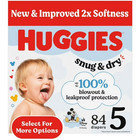 Huggies Snug   Dry Baby Diapers  Size 5  27  Lbs   84 Ct