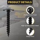 Wood Screws 1 Inch  110 Pcs Fixlink Premium Phillips Truss Head Black Wood