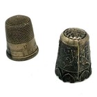 Lot  2  Antique Simons Bro   Co  Sterling Silver Thimbles