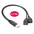 Usb 2 0 A Male To 2 Dual Usb Female Jack Y Splitter Hub Power Cord Adapter Cable