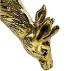 Solid Brass Pair Of Mcm Spotted Large Heavy 14 5  Deer Figurines-excellent 