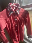 Girls Western Horsemanship Show Shirt  Coral And Sequins