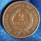 1864 Two Cent Piece Ef   Full Motto 1st  in God We Trust  Us Antique Coin
