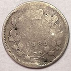 1885 Small 5 Canada Five Cents Victoria Good G Coin  Damage  19745