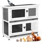 Wooden Chicken Coop Hen House Poultry Hutch Guinea Pig Pet Cage For Small Animal