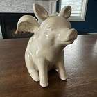 Ceramic Pig With Wings Country Farm Style Animal Decor 6    Tall 