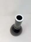 Art Glass Bottle Vase Nubian Black With White Rim