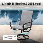 6pcs Patio Swivel Chairs Outdoor Chairs Set Rocking Dining Chairs With Armrests