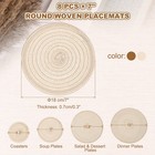8 Pcs Round Woven Placemats  7  Braided Placemat  Coffee khaki