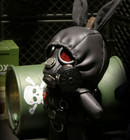 Dark Black Bunny Gas Mask Pendant Upgraded Steam Elf Backpack Charm Gift