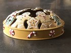 Vintage Yankee Candle 2007 Metal Christmas Frosted Gingerbread Illuma Lid Top