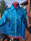 Western Shirt  Pleasure  Rodeo  Queen  Leadline  Fringe  Turqu Girls-xs S M L Xl