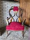 Antique American Horn Chair - Rare Red Velvet Unlabeled Excellent Condition 