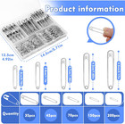 Mnuizu 500 Pcs Safety Pins Bulk  5 Sizes Silver Small And Large Safety Pins For 