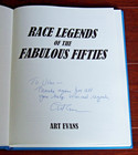   Signed   Race Legends Of The Fabulous Fifties By Evans - Ken Miles - Shelby   