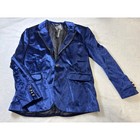 Coofandy Mens Velvet Blazer Navy Blue Single Button Lapel Tuxedo Jacket 2xl