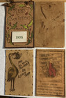 4 Antique Leather Postcards Early 1900s Various Themes And Postmarks Lot   14 