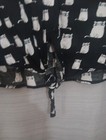 Love Notes Blouse Size Small Cat Kitten Print Button Up Tie Waist Roll Sleeves