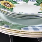 8-pieces Corelle Sunsations  4 Dinner Plus 4 Bread Plates  Blue Gingham On White