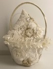 Basket  Flower Girl Basket  Wedding  Ring Pillow  Beaded Lace  Ivory Set New