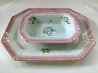Vtg Calyx Ware Lowestoft Vegetable Bowl   Meat Platter 2087 Adams England