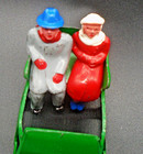 6 Vintage Barclay Winter Scene Lead Figures Skier Sleigh People