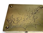 Antique Vtg German Christmas Holly   Berry Stamp Box Brass Jugendstil Ges Gesch