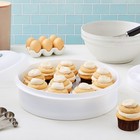 Round Dessert Carrier With Lid And Handle  Cheesecake Container  white  12x4in 