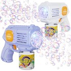 Automatic Bubble Gun - 2 Pack  10 Holes  Led Lights  Kids   Pets Toy  10000 Bubb