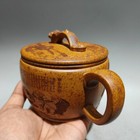 Zisha Purple Clay Teapot Sand Fired Pot Engraved Buddha Guanyin Arhat