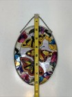 Butterfly Painted Glass Suncather Window Hangings  Colorful Flower Suncatcher