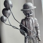 Handcrafted  Pewter Man Holding Balloons Figurine Usa Signed Michael Ricker
