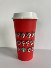 Starbucks 2019 Red Reusable Christmas Holiday Merry Coffee Cup Grande Large 16oz