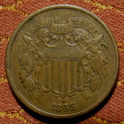 1865 Two-cent Piece  Xf     Nice Original  Strong Motto  Unusual Civil War Era