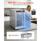 Uimoso Electric Food Warming Cabinet With Glass Door And 5-tier Design