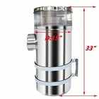 Pair Of Stainless Steel 15 Inch Peterbilt Air Cleaner Vortox Style Strap 7  Id